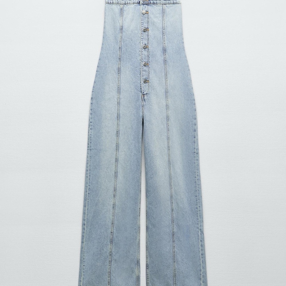 Strapless Denim Jumpsuit